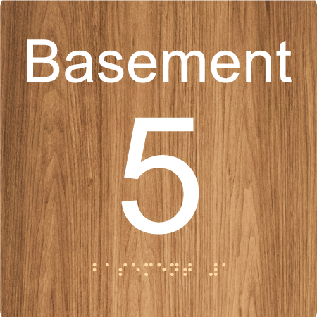 Level Sign - Basement 5 - Braille Tactile Signs Aust.