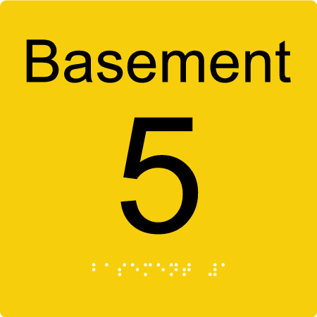 Level Sign - Basement 5 - Braille Tactile Signs Aust.