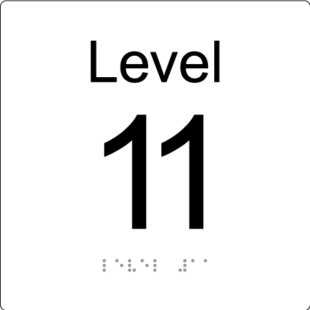 Level Sign - Level 11 - Braille Tactile Signs Aust.