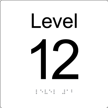 Level Sign - Level 12 - Braille Tactile Signs Aust.