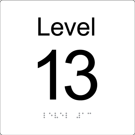 Level Sign - Level 13 - Braille Tactile Signs Aust.