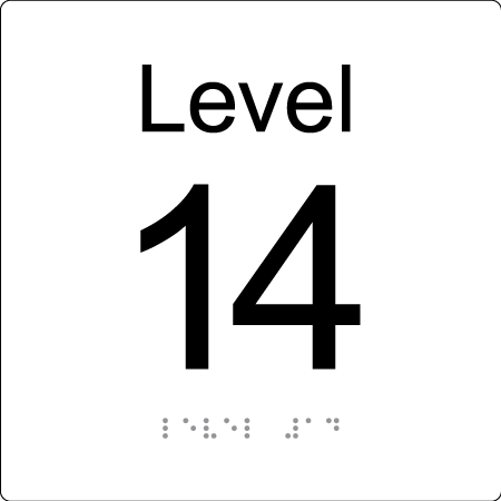Level Sign - Level 14 - Braille Tactile Signs Aust.
