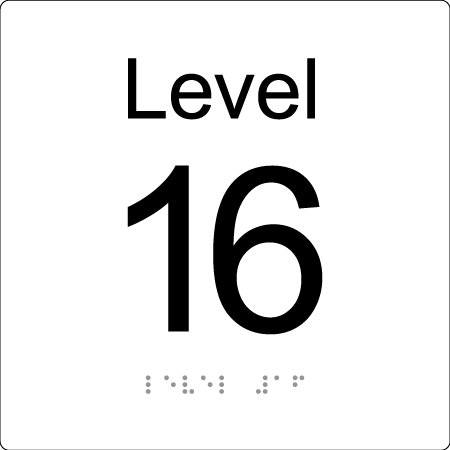 Level Sign - Level 16 - Braille Tactile Signs Aust.