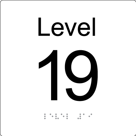 Level Sign - Level 19 - Braille Tactile Signs Aust.