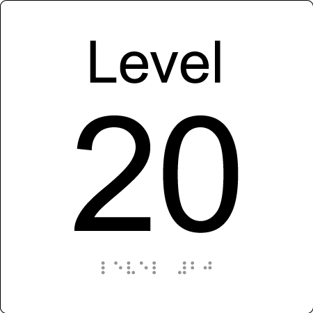 Level Sign - Level 20 - Braille Tactile Signs Aust.