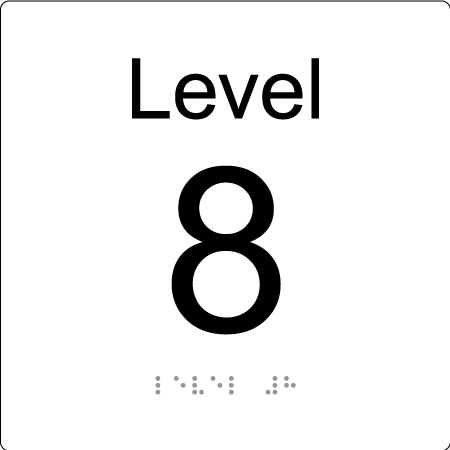 Level Sign - Level 8 - Braille Tactile Signs Aust.