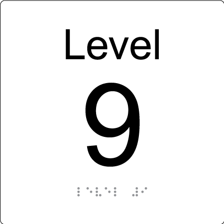 Level Sign - Level 9 - Braille Tactile Signs Aust.