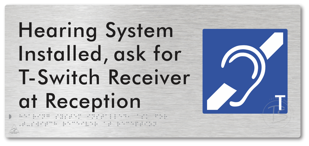 Hearing System Installed  ask for T-Switch Receiver at Reception_AudioT