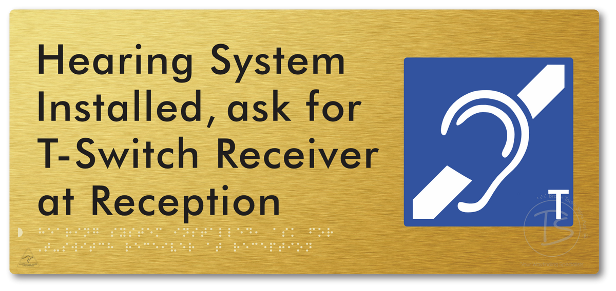 Hearing System Installed  ask for T-Switch Receiver at Reception_AudioT