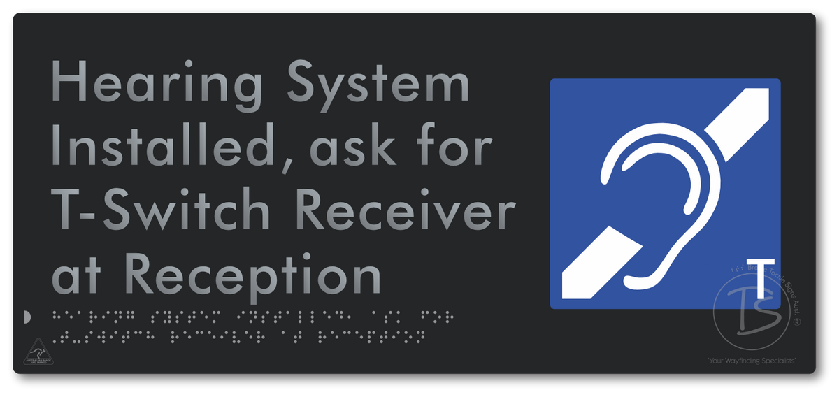 Hearing System Installed  ask for T-Switch Receiver at Reception_AudioT