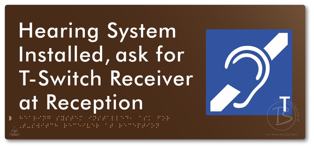 Hearing System Installed  ask for T-Switch Receiver at Reception_AudioT