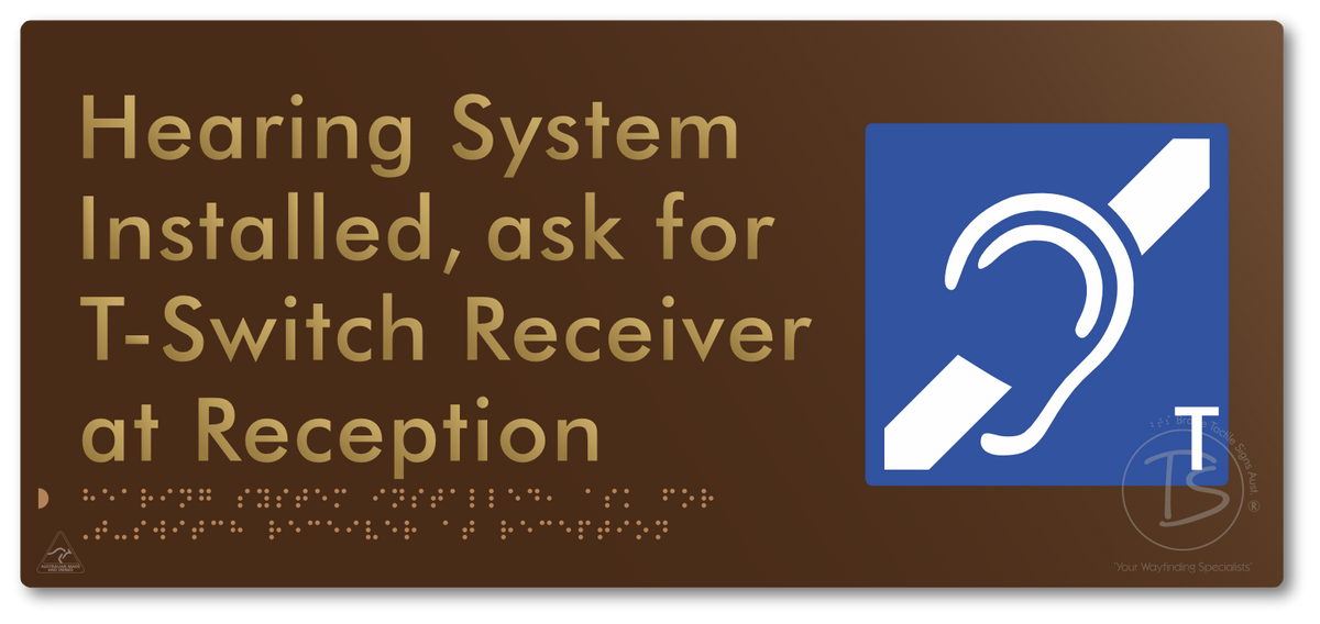 Hearing System Installed  ask for T-Switch Receiver at Reception_AudioT