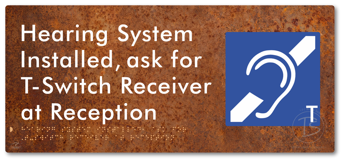 Hearing System Installed  ask for T-Switch Receiver at Reception_AudioT