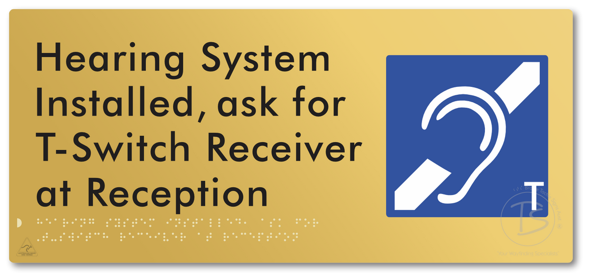 Hearing System Installed  ask for T-Switch Receiver at Reception_AudioT
