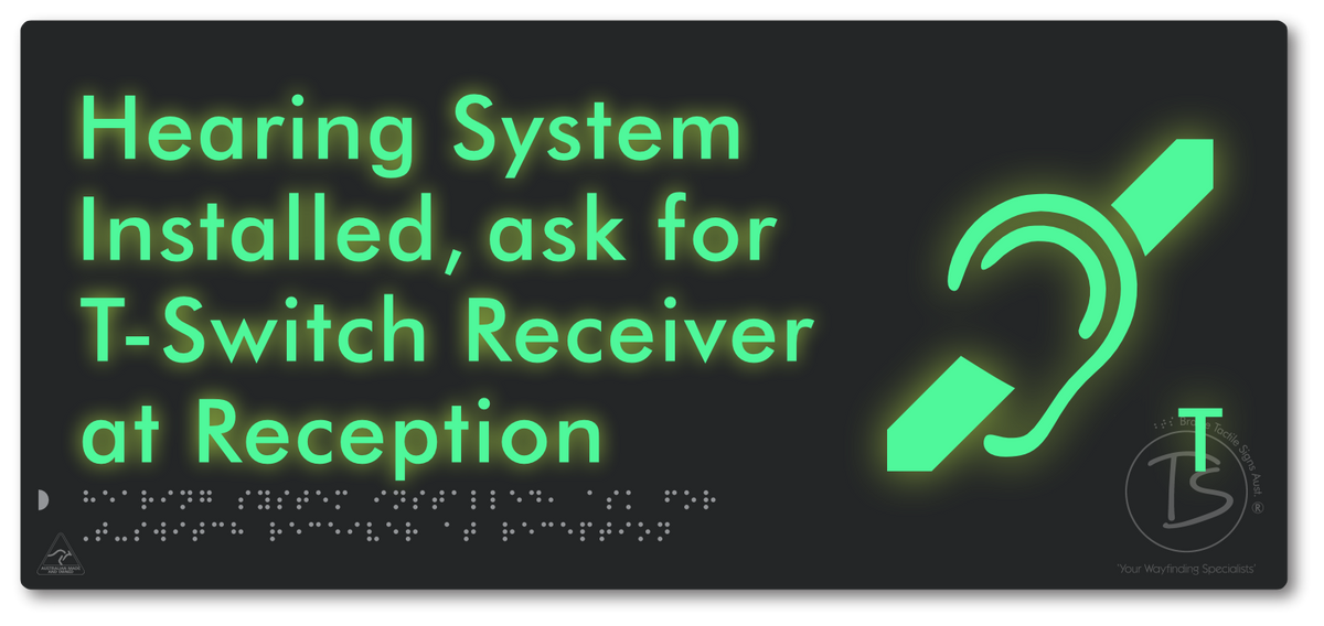 Hearing System Installed  ask for T-Switch Receiver at Reception_AudioT