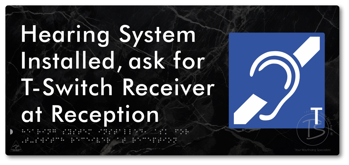 Hearing System Installed  ask for T-Switch Receiver at Reception_AudioT
