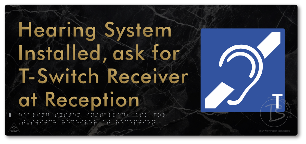 Hearing System Installed  ask for T-Switch Receiver at Reception_AudioT