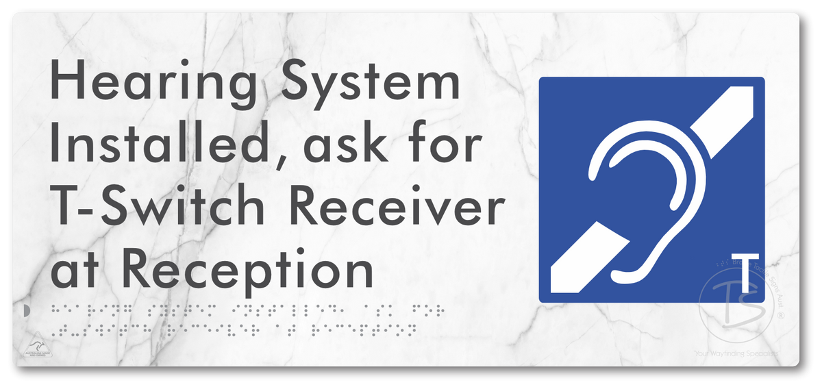 Hearing System Installed  ask for T-Switch Receiver at Reception_AudioT