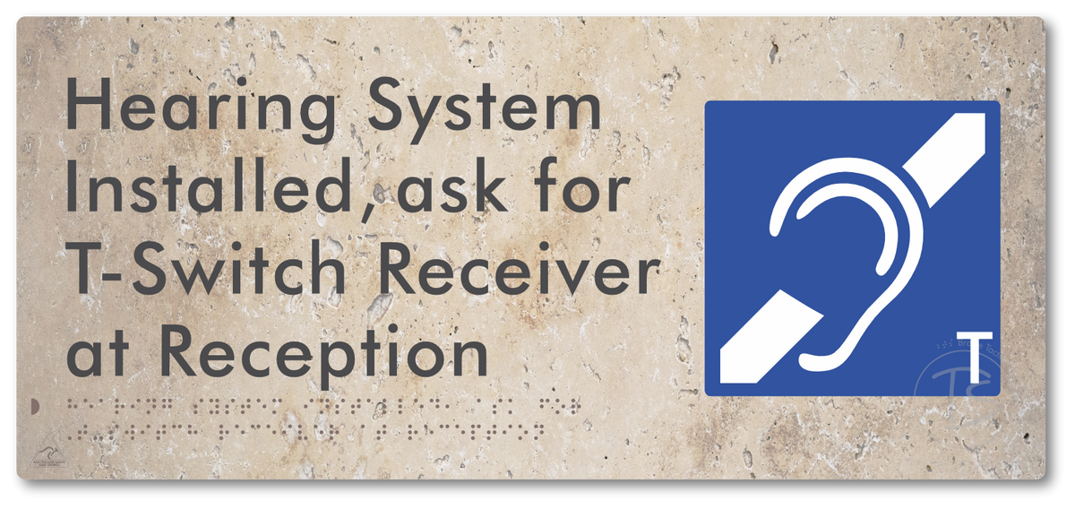 Hearing System Installed  ask for T-Switch Receiver at Reception_AudioT