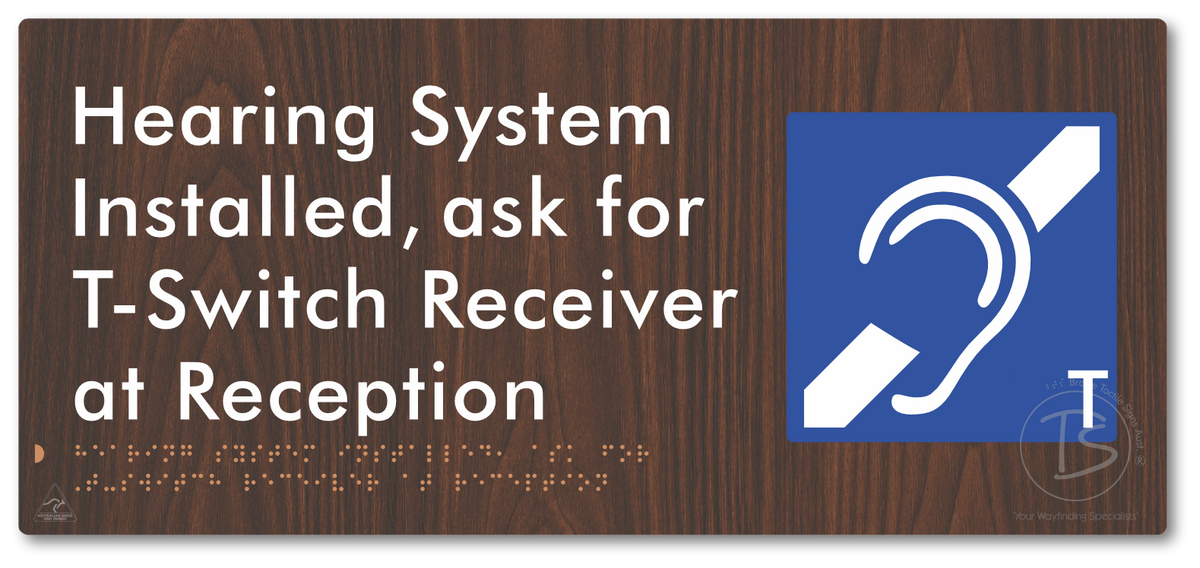 Hearing System Installed  ask for T-Switch Receiver at Reception_AudioT