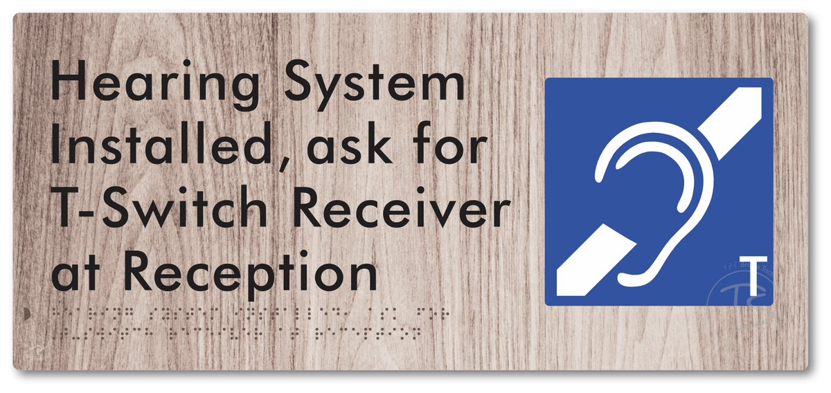 Hearing System Installed  ask for T-Switch Receiver at Reception_AudioT