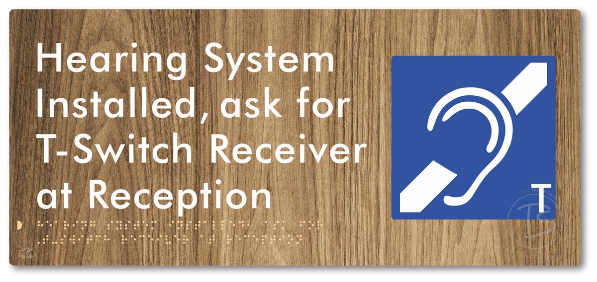 Hearing System Installed  ask for T-Switch Receiver at Reception_AudioT