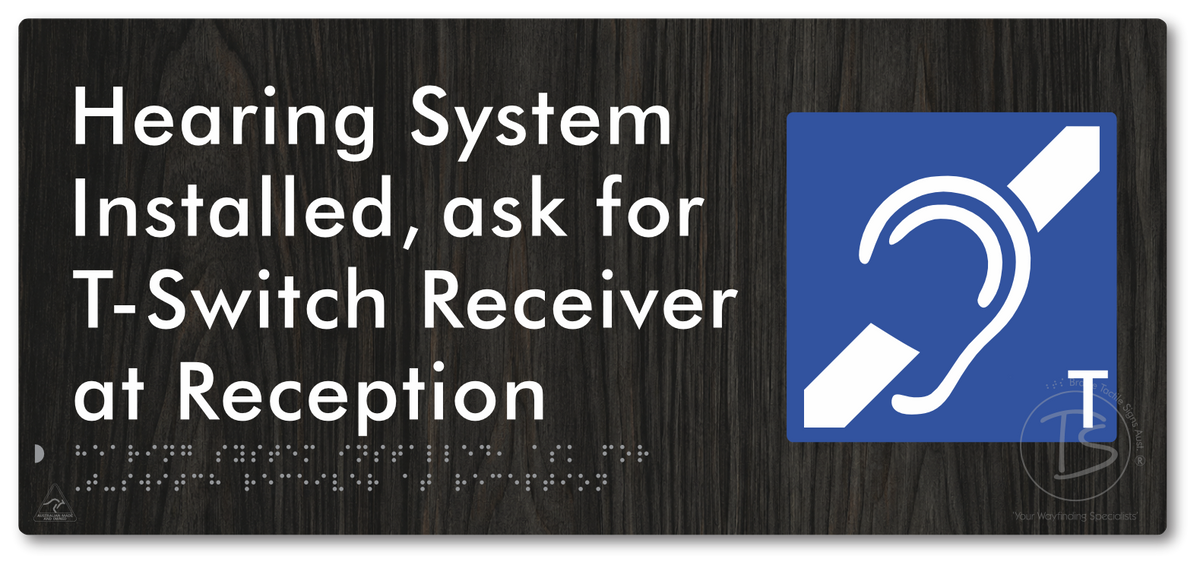 Hearing System Installed  ask for T-Switch Receiver at Reception_AudioT