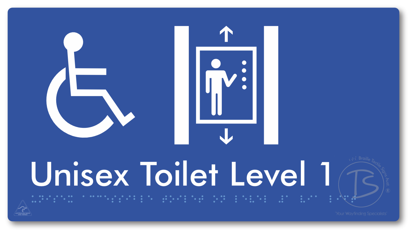 Unisex Accessible Toilet on Level 1 Via Lift - Braille Tactile Signs Aust.
