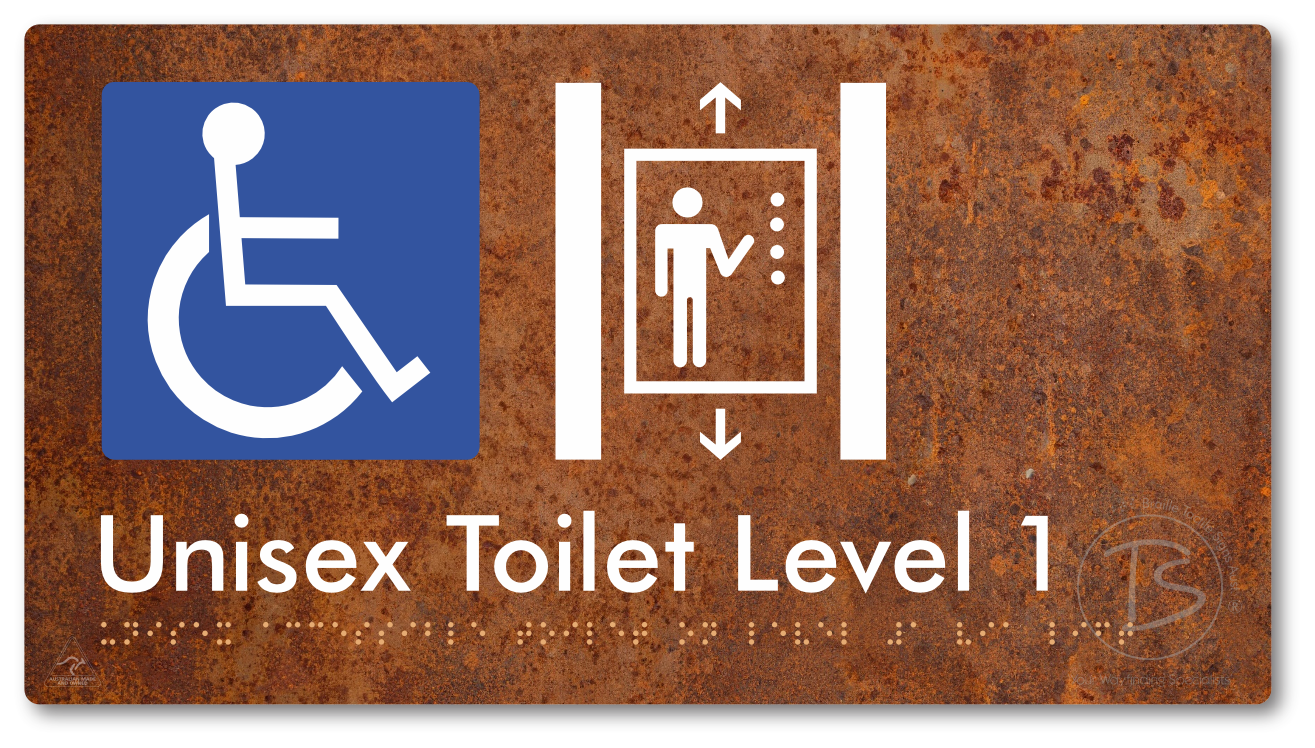 Unisex Accessible Toilet on Level 1 Via Lift - Braille Tactile Signs Aust.