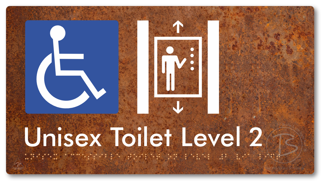 Unisex Accessible Toilet on Level 2 Via Lift - Braille Tactile Signs Aust.