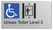 Unisex Accessible Toilet on Level 5 Via Lift - Braille Tactile Signs Aust.