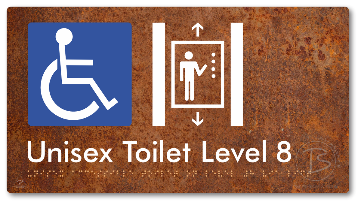 Unisex Accessible Toilet on Level 8 Via Lift - Braille Tactile Signs Aust.