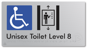 Unisex Accessible Toilet on Level 8 Via Lift - Braille Tactile Signs Aust.