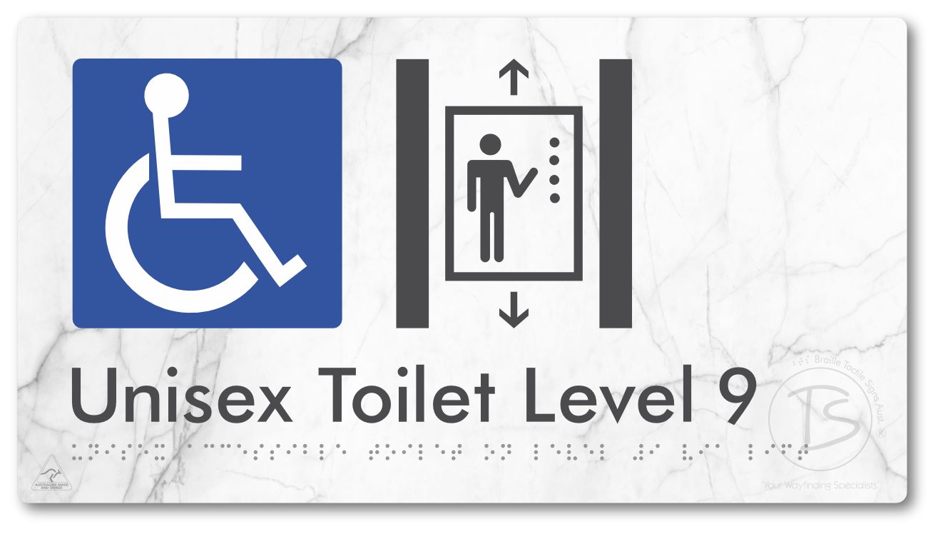 Unisex Accessible Toilet on Level 9 Via Lift - Braille Tactile Signs Aust.