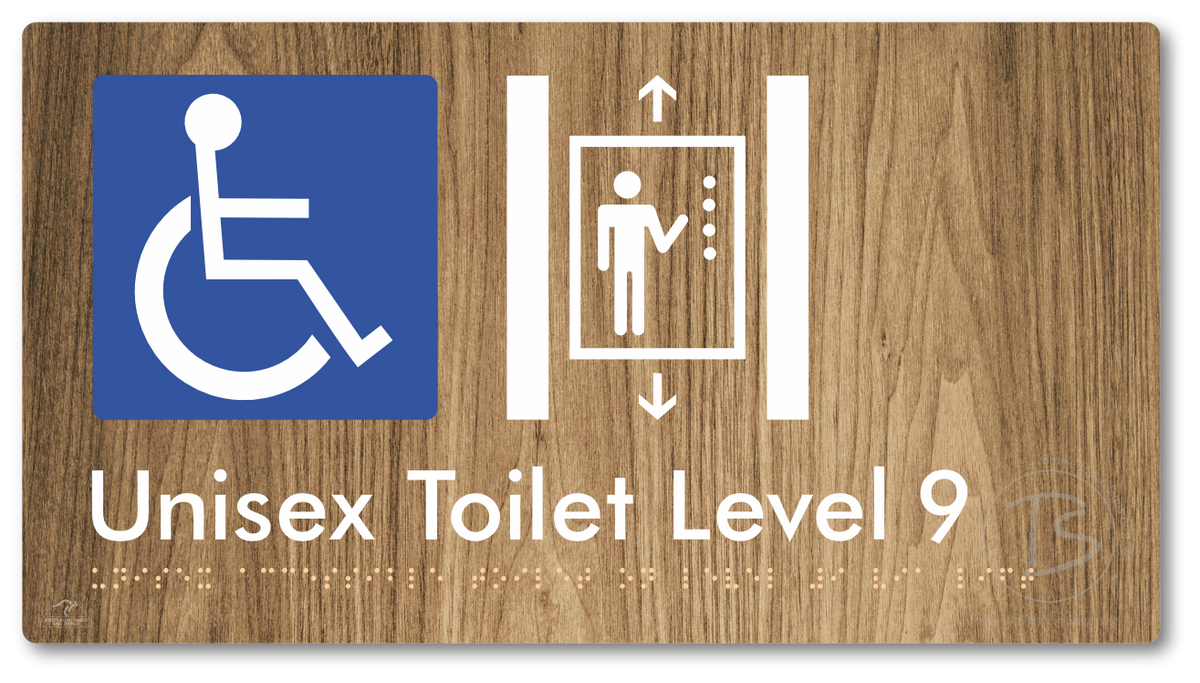 Unisex Accessible Toilet on Level 9 Via Lift - Braille Tactile Signs Aust.