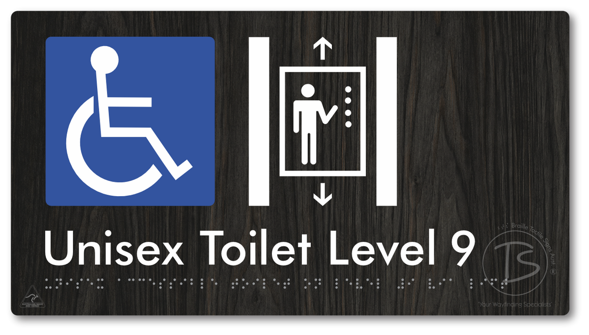 Unisex Accessible Toilet on Level 9 Via Lift - Braille Tactile Signs Aust.