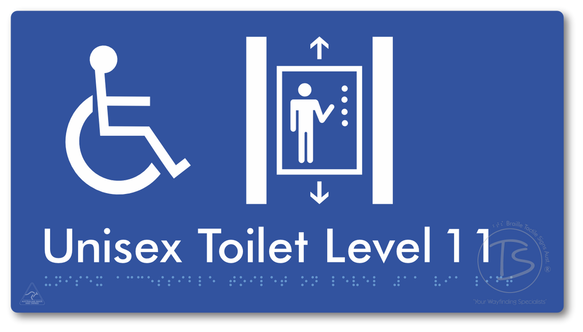 Unisex Accessible Toilet on Level 11 Via Lift - Braille Tactile Signs Aust.