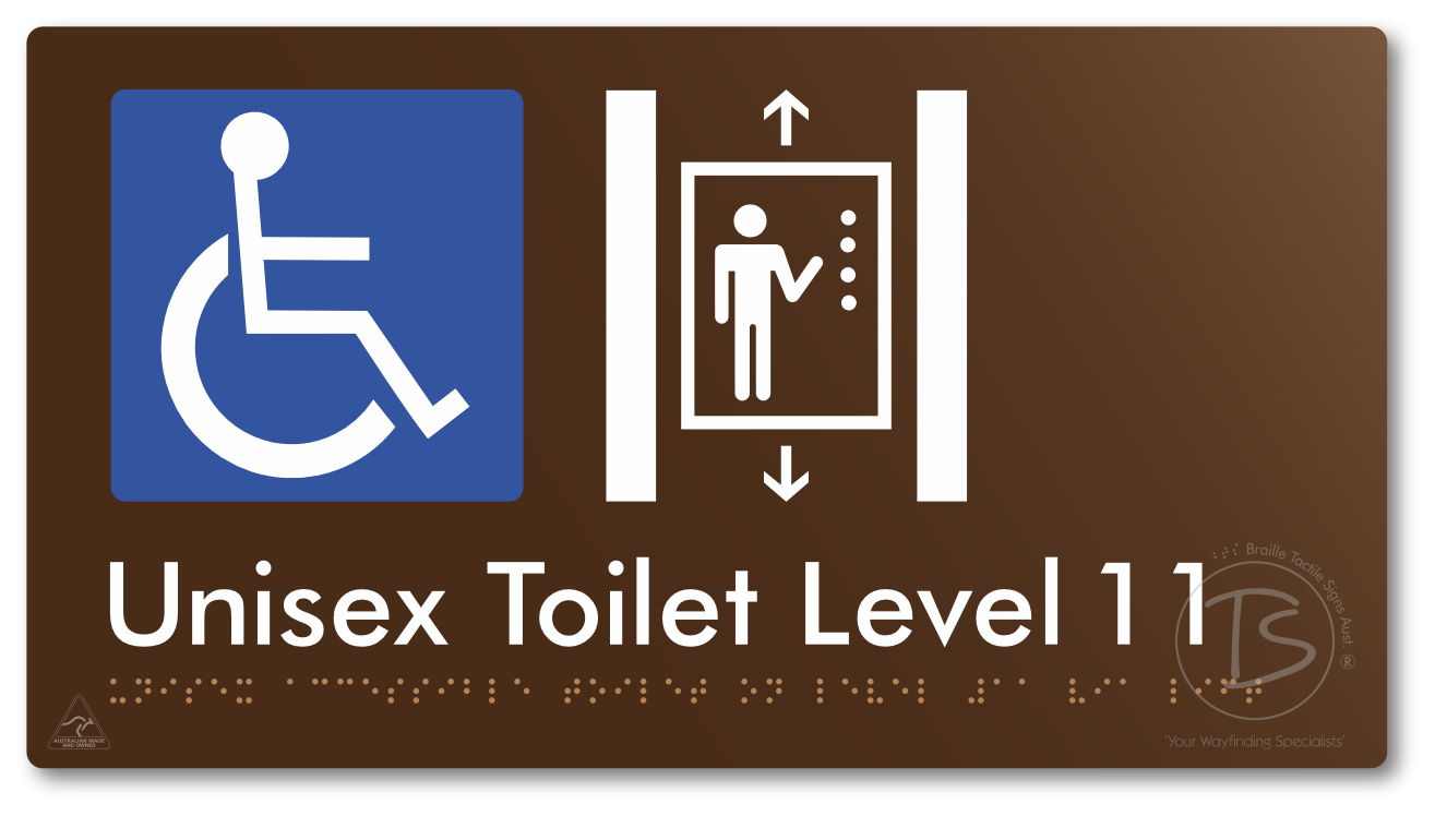 Unisex Accessible Toilet on Level 11 Via Lift - Braille Tactile Signs Aust.