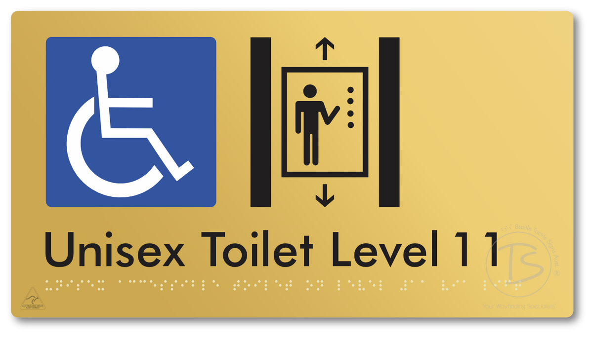 Unisex Accessible Toilet on Level 11 Via Lift - Braille Tactile Signs Aust.