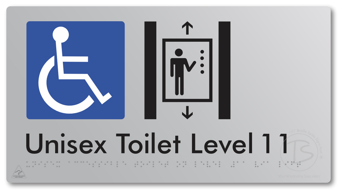 Unisex Accessible Toilet on Level 11 Via Lift - Braille Tactile Signs Aust.