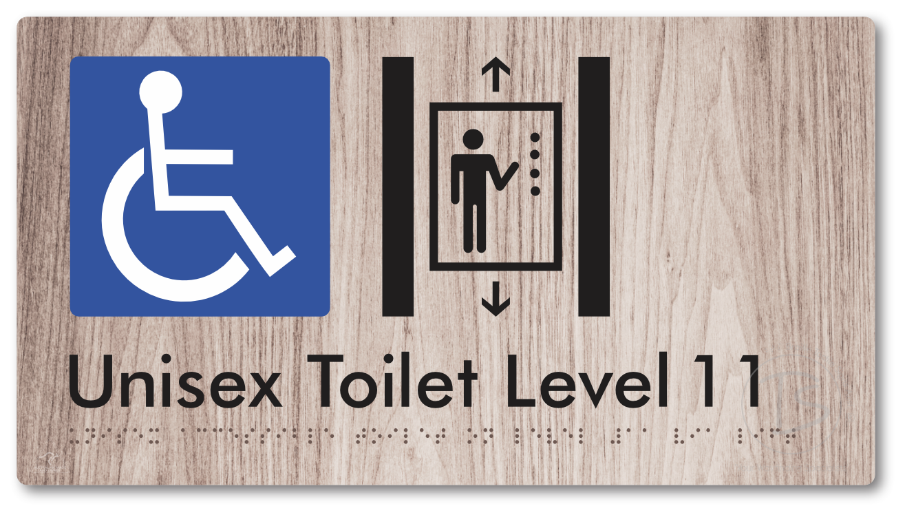 Unisex Accessible Toilet on Level 11 Via Lift - Braille Tactile Signs Aust.