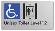 Unisex Accessible Toilet on Level 12 Via Lift - Braille Tactile Signs Aust.