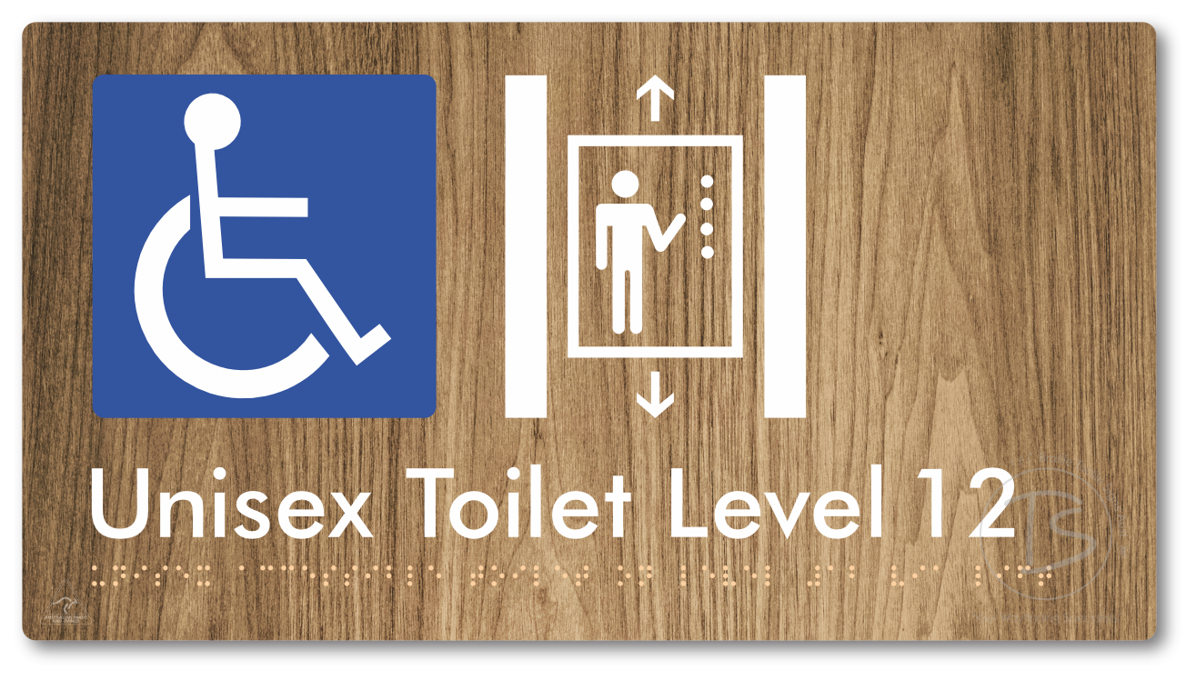 Unisex Accessible Toilet on Level 12 Via Lift - Braille Tactile Signs Aust.