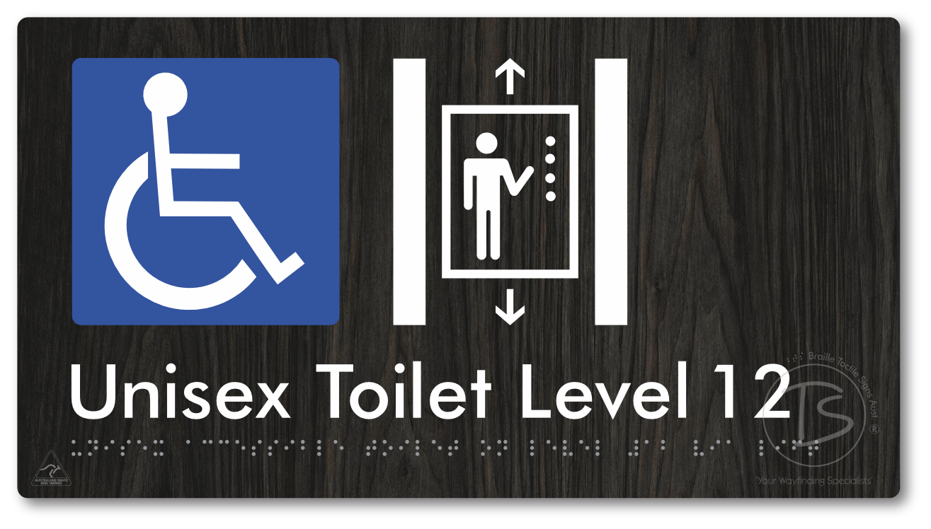 Unisex Accessible Toilet on Level 12 Via Lift - Braille Tactile Signs Aust.