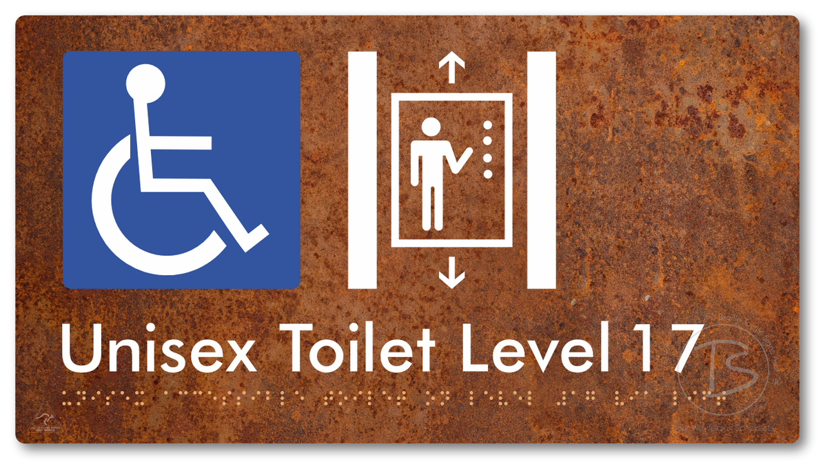 Unisex Accessible Toilet on Level 17 Via Lift - Braille Tactile Signs Aust.