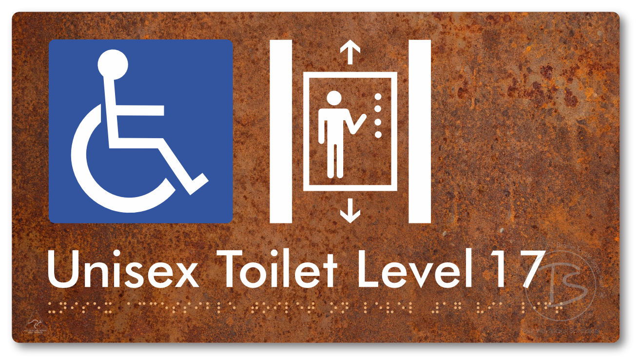 Unisex Accessible Toilet on Level 17 Via Lift - Braille Tactile Signs Aust.