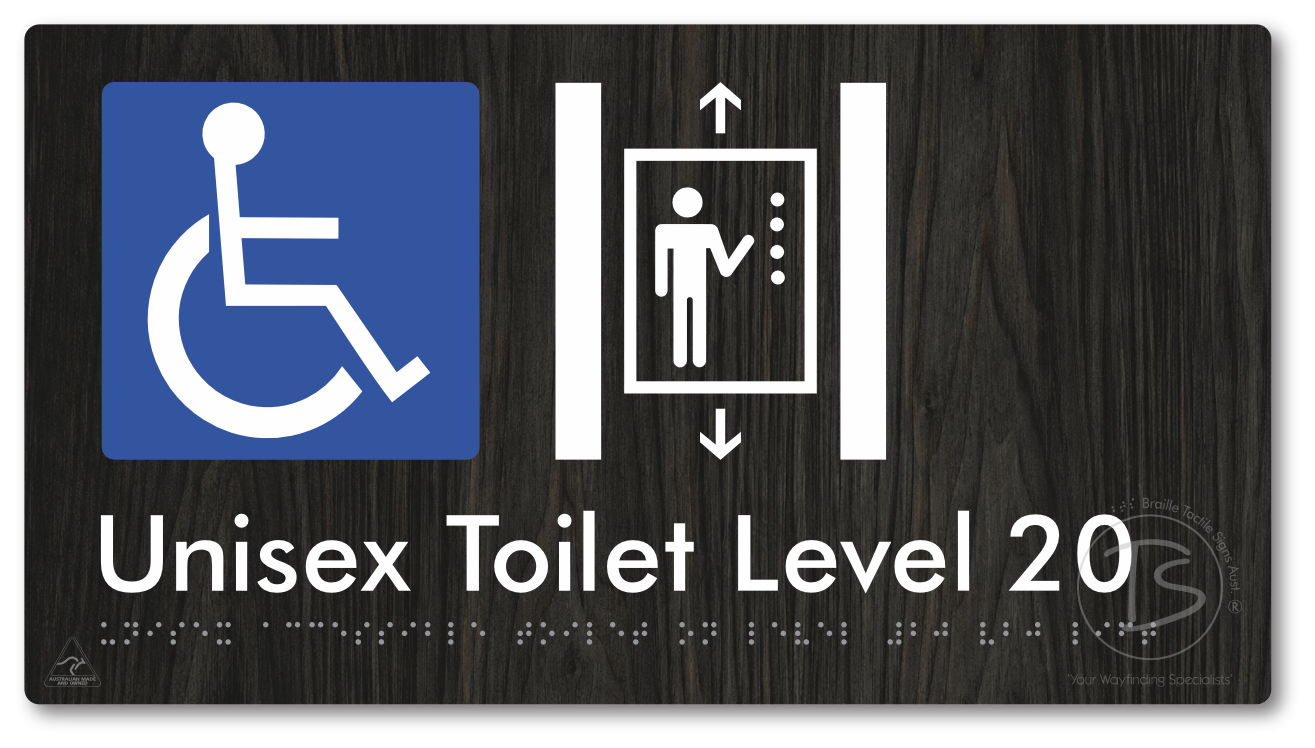 Unisex Accessible Toilet on Level 20 Via Lift - Braille Tactile Signs Aust.