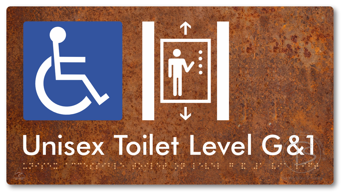 Unisex Accessible Toilet on Level G&1 Via Lift - Braille Tactile Signs Aust.