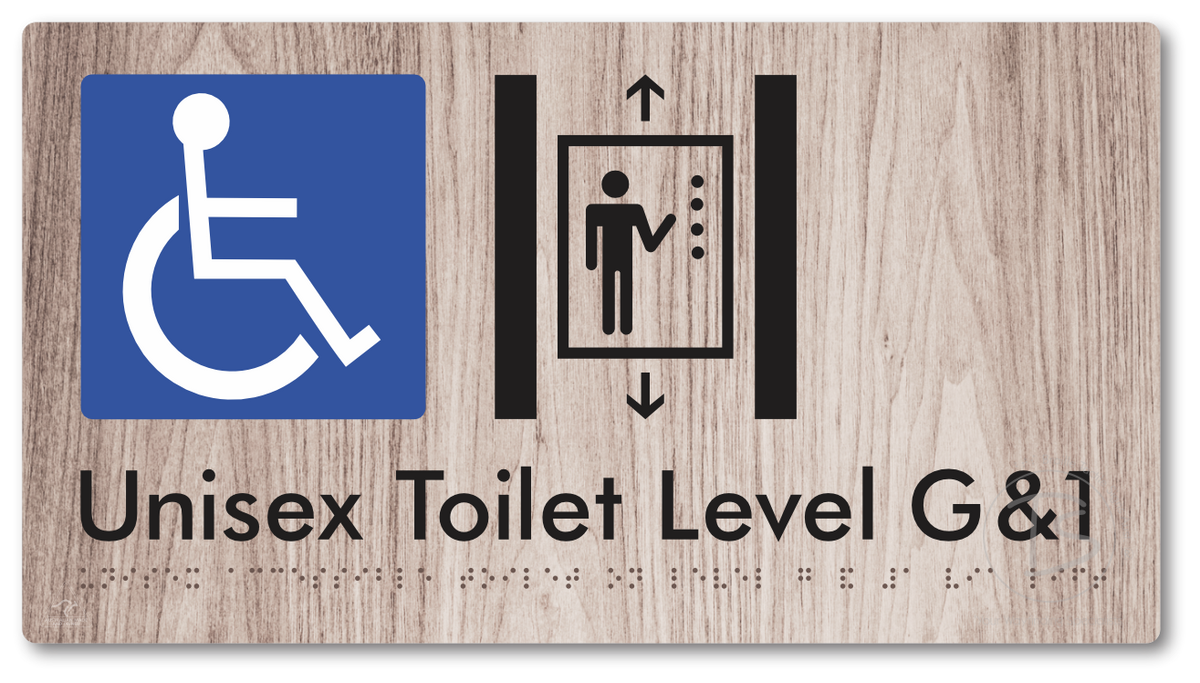 Unisex Accessible Toilet on Level G&1 Via Lift - Braille Tactile Signs Aust.