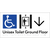 Unisex Accessible Toilet on Ground Floor Via Lift w/Large Arrow